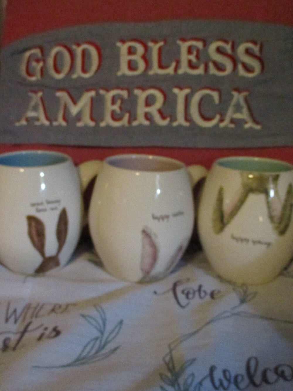 Rae Dunn Bunny Ear Mugs Set of 3